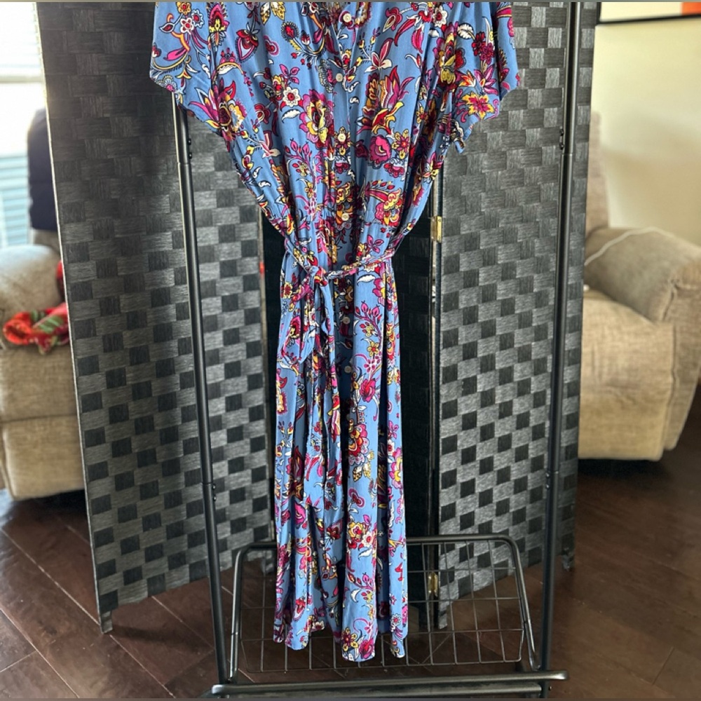 Talbots Floral Button Front Dress